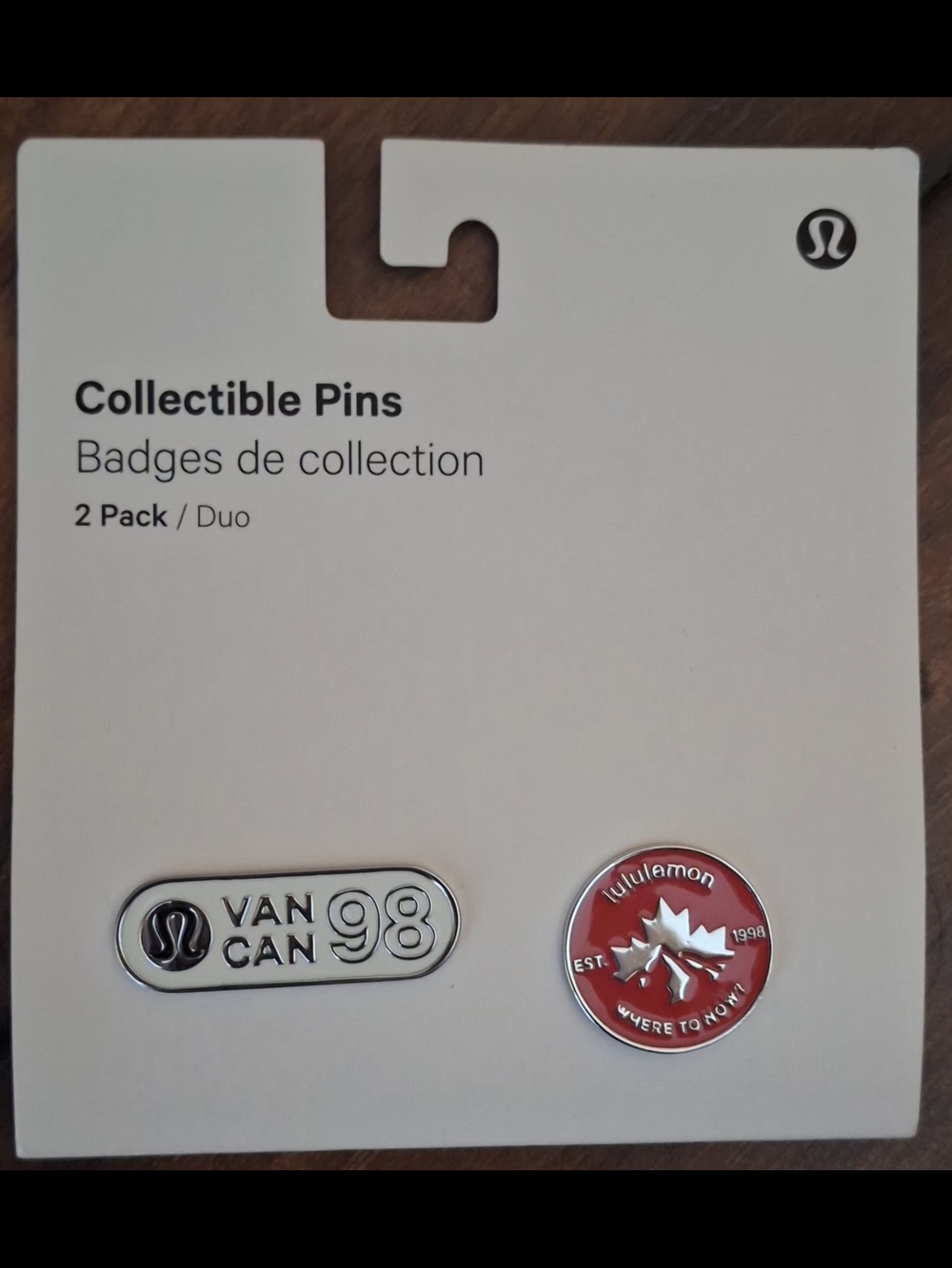 Lululemon Collectible Pin Duo - Red & Silver Canada